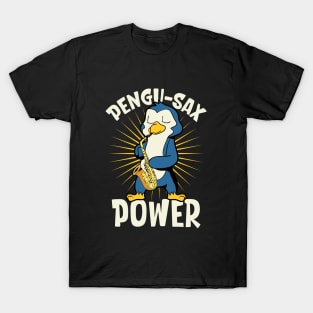 Pengu-Sax Power - Penguin on the Saxophon T-Shirt